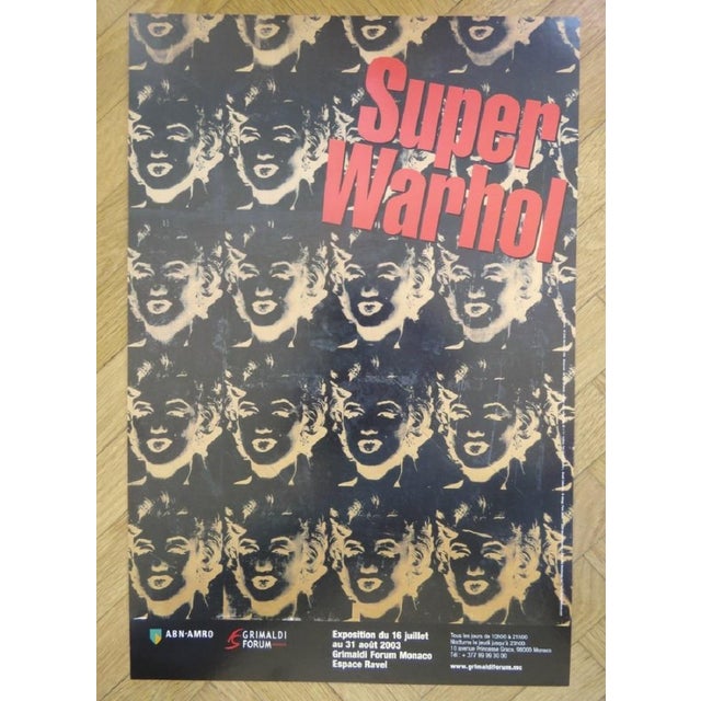 Andy Warhol (1928-1987) Super Warhol Rare original exhibition poster - Monaco - 2003 after 40 Gold Marilyns - 1980...
