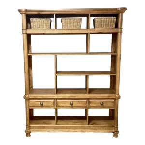 Late 20th Century Vintage Double-Sided Open Shelving Room Divider/ Wall Unit