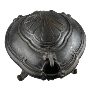 19th Century French Ornate Cast Iron Fire Basket in Rococo Style