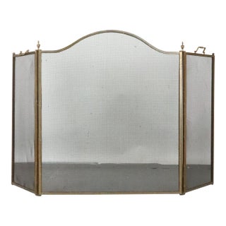 Antique Traditional Folding Fireplace Screen For Sale