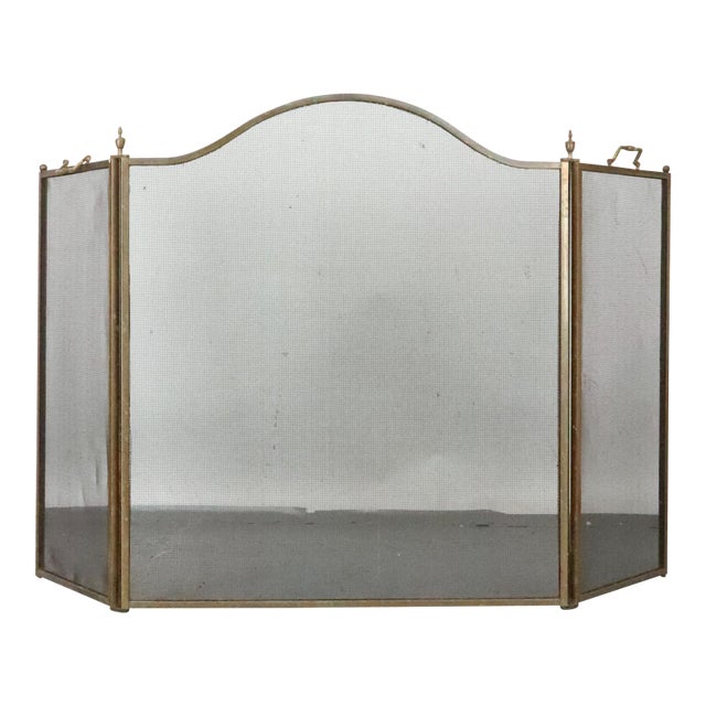 Antique Traditional Folding Fireplace Screen For Sale