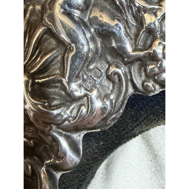Navy Blue Sterling Silver Heart Window Frame For Sale - Image 8 of 8