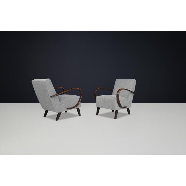 Wood Bentwood Lounge Chairs by Jindrich Halabala, 1940s, Set of 2 For Sale - Image 7 of 10