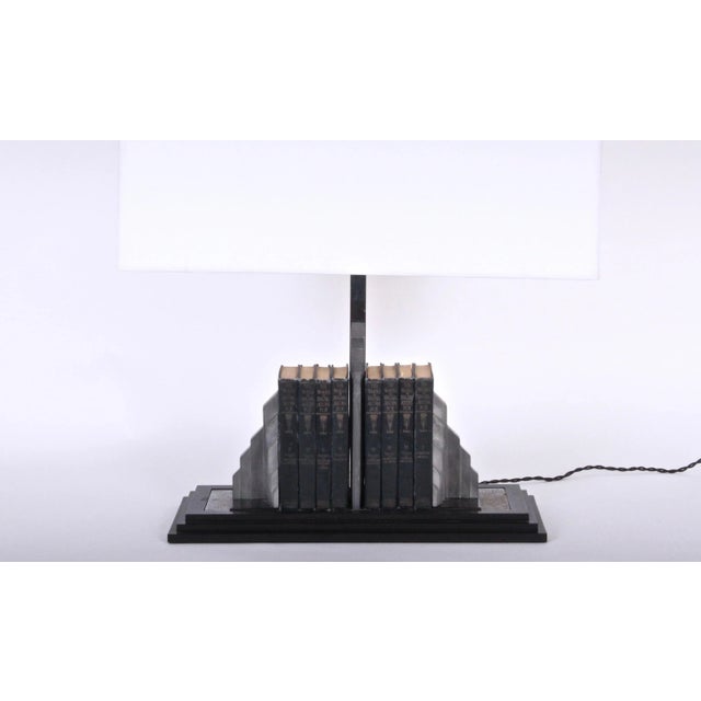 1920s Black "Skyscraper" Bookend Lib-O-Lite Table Lamp For Sale - Image 9 of 11