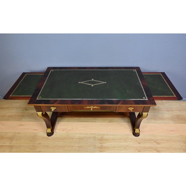 Brown Egyptian Revival Style Mahogany Desk For Sale - Image 8 of 18