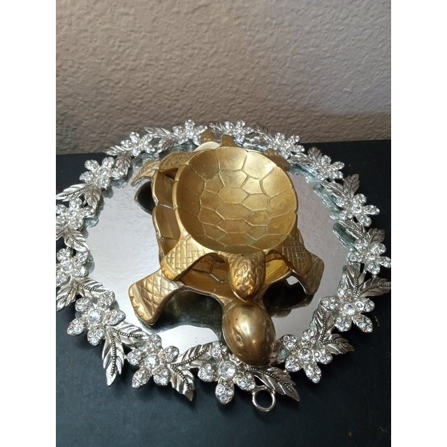 1980s Pair of 1980s Solid Brass Turtle Trinket Holders in Gradient Sizes For Sale - Image 5 of 5