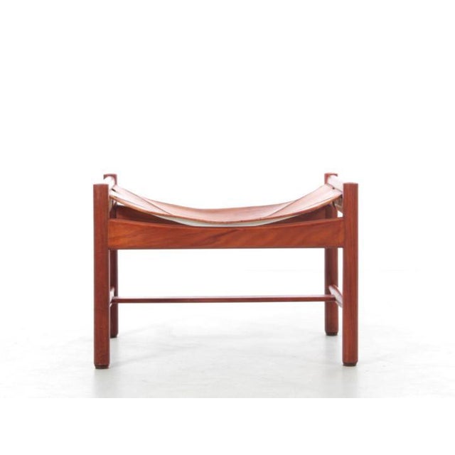 Mid-Century Scandinavian Modern Ottoman attributed to Kurt Olsen, 1960s For Sale - Image 3 of 11