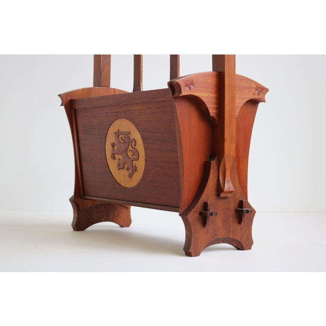 1920s Antique Dutch Amsterdam School Magazine Rack, 1920s For Sale - Image 5 of 12