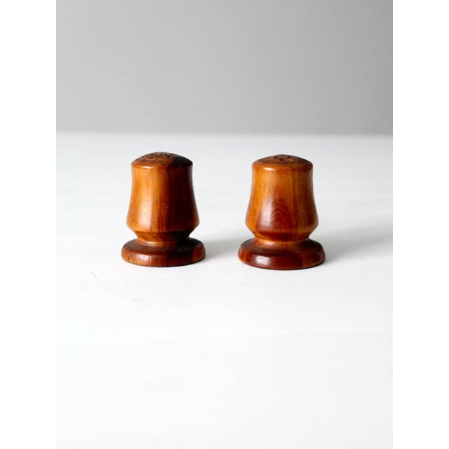1930s Vintage Ozarks Wooden Salt & Pepper Shakers For Sale - Image 5 of 9