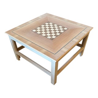Italian Square Natural Coffee Table with Chessboard by Simoeng For Sale