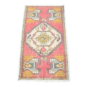 Turkish Handmade Wool Red Small Rug