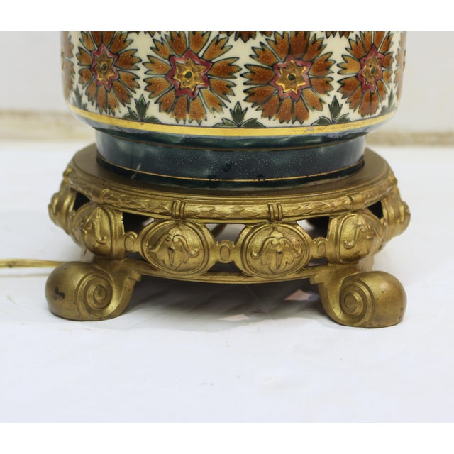 Late 19th Century Hungarian Porcelain Oil Lamp Mounted as an Electric Table Lamp For Sale In Raleigh - Image 6 of 8
