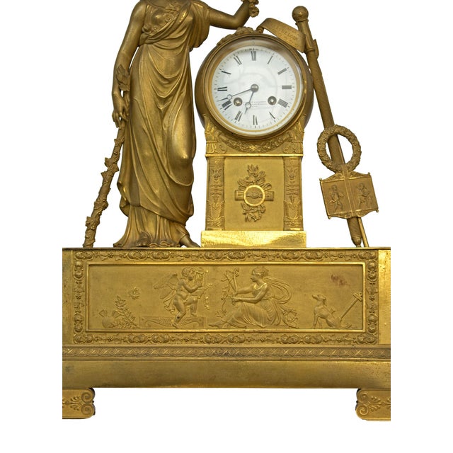 French Gilt Bronze Mantel Clock For Sale - Image 10 of 18
