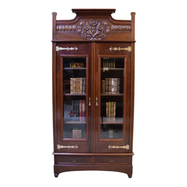 Art Nouveau Display Cabinet or Bookcase, 1900s For Sale