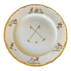 Palm Beach Polo Boehm Bone China Hand Painted Gilt Dinner Plate