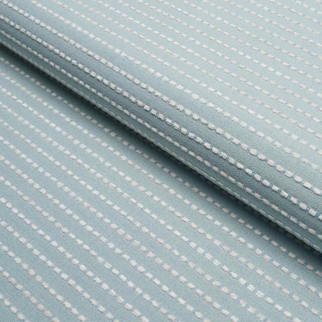 Traditional Sample - Schumacher Austen Performance Stripe Fabric In Sky For Sale - Image 3 of 4