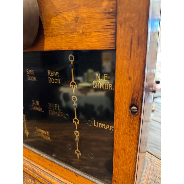 Wood Antique Victorian 1890s Butler’s Call Box Annunciator- COMPLETE! For Sale - Image 7 of 14