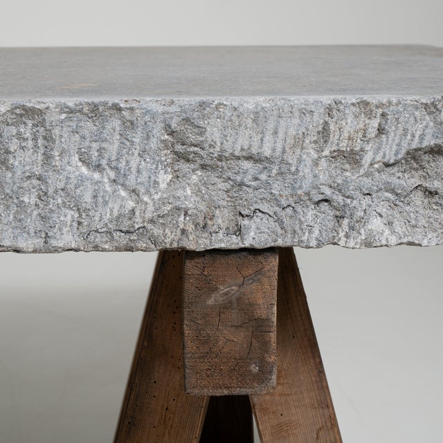 Belgian Blue Stone Trestle Table, Antique, Belgium, Circa 1900 For Sale - Image 4 of 14