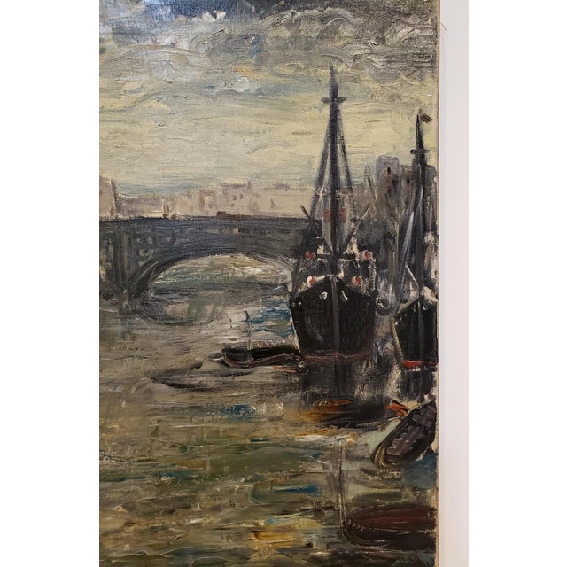 1930's Painting of London and the Thames by German Artist Wilhelm Maxon For Sale In Dallas - Image 6 of 9