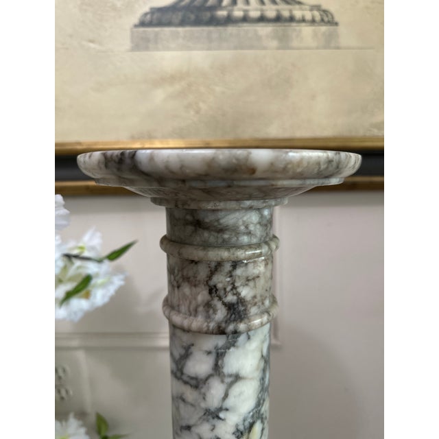 Antique Carved Marble Pedestal Column Stand For Sale - Image 10 of 10