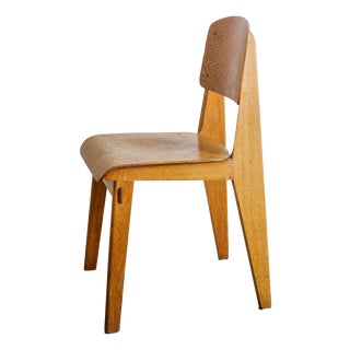 Early Mid-Century Modern French Wooden Tout Bois Wooden Dining Chair from Jean Prouvé, 1941 For Sale