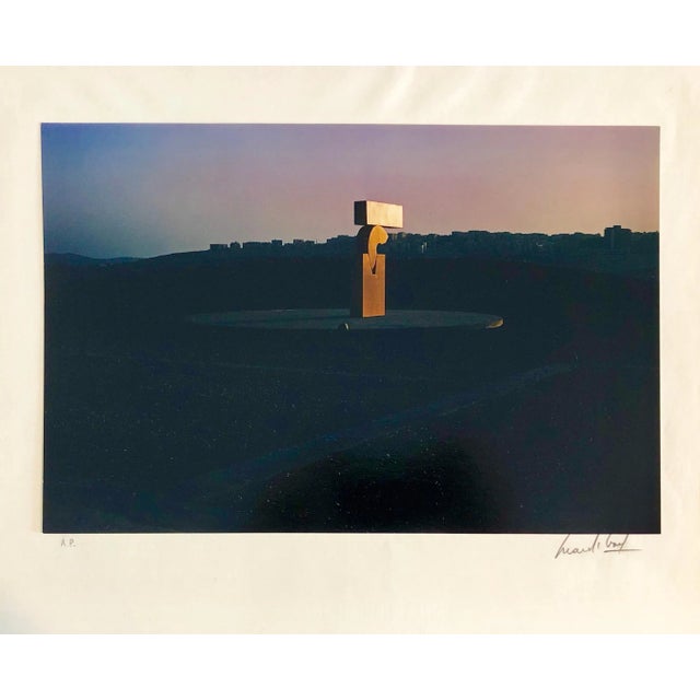 This is a vintage Marc Riboud photo of a Menashe Kadishman sculpture in the Billy Rose sculpture garden at the Israel...