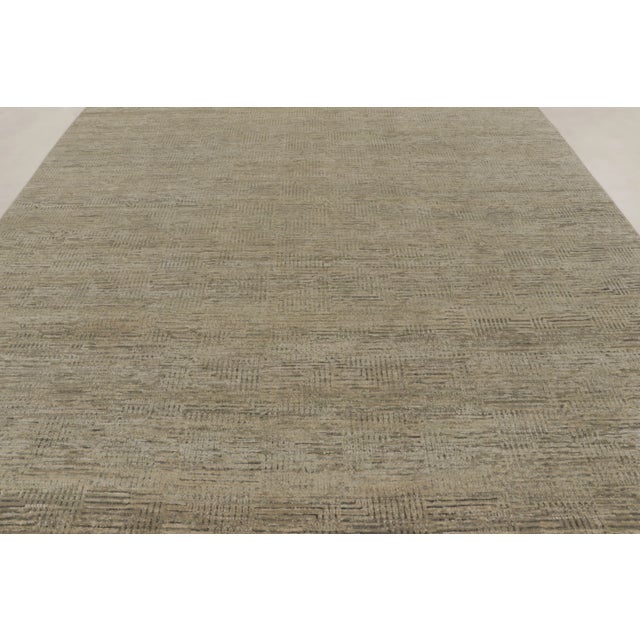 Contemporary Square Textural Rug in Beige Hues, by Rug & Kilim, India For Sale In New York - Image 6 of 10