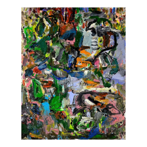 Contemporary Abstract Oil and Cotton on Formica "Foresaken" by Karl Bielik