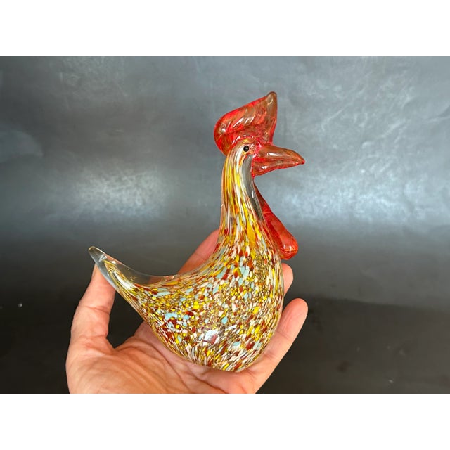 1950s Murano Style Art Glass Rooster Figurine For Sale - Image 9 of 12