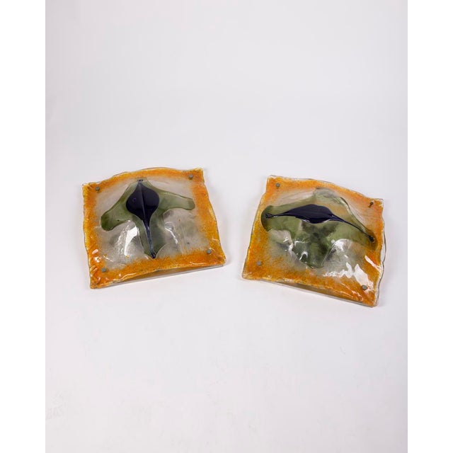 AVMazzega Vintage Murano Glass Wall Lamps by Toni Zocceri for Mazzega, 1960s, Set of 2 For Sale - Image 4 of 17