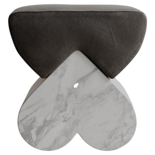 White Marble Heart-Shaped Cushion Amarino Seat by Esther Knopfler For Sale - Image 17 of 17