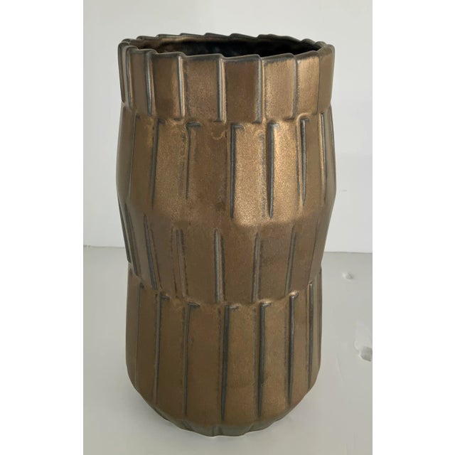 2020s Theodore Alexander Modern Bronze Ceramic Vase For Sale - Image 5 of 5