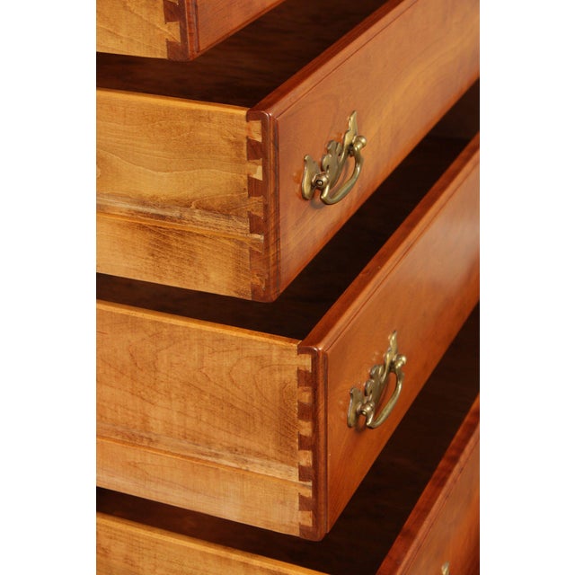 Brown Stickley Vintage Traditional Solid Cherry Tall Chest For Sale - Image 8 of 12