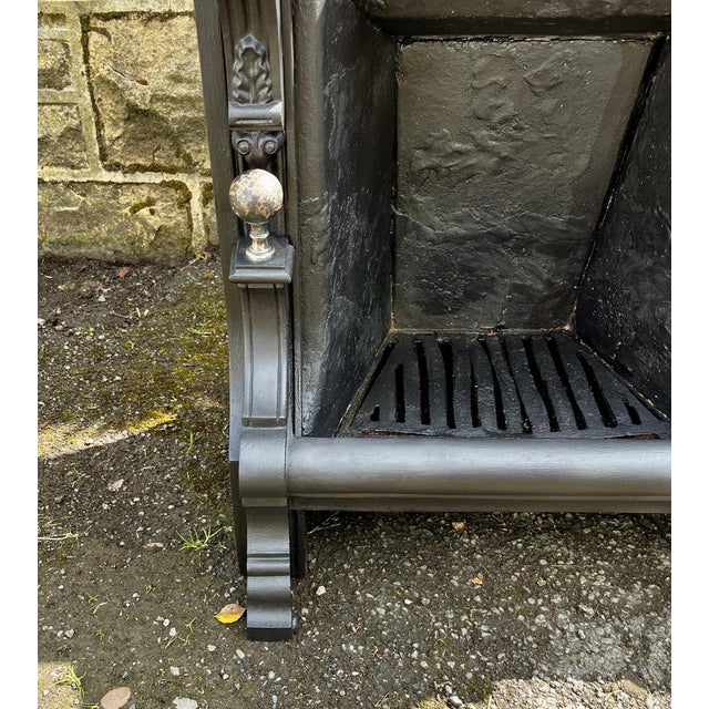 Victorian Art Nouveau Cast Iron Fireplace For Sale - Image 13 of 18