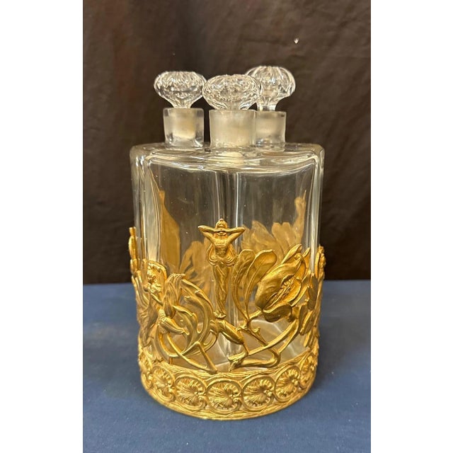Transparent 19th Century Art Nouveau Tantalus For Sale - Image 8 of 12