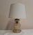 Vintage Table Lamp with Slightly Lustrous, Internally Lit Glass Shade and Cream-White Fabric Shade, 1980s For Sale - Image 6 of 6