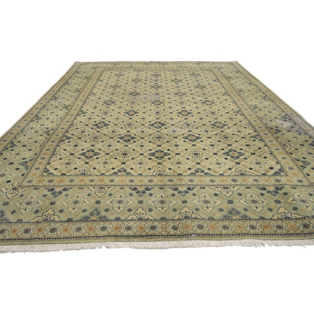 Neoclassical 1940s Vintage Persian Kashan Area Rug- 7′1″ × 10′9″ For Sale - Image 3 of 6