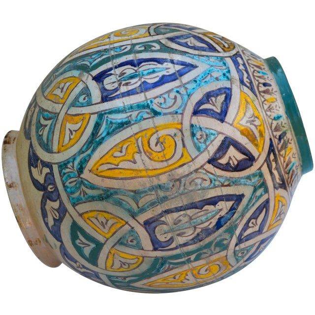 Ceramic Polychrome Vase W/ Moorish Motif For Sale - Image 7 of 9