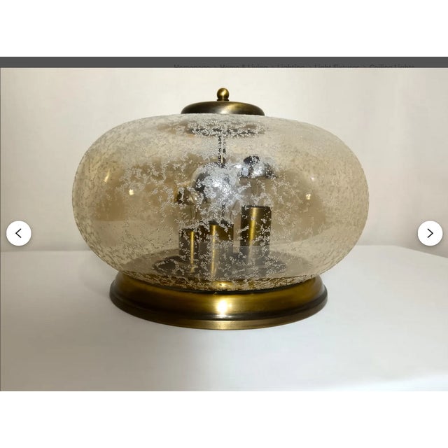 1970s Art Deco Amber Murano Glass Flush Mount, 1970s For Sale - Image 5 of 12
