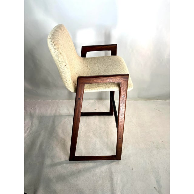 Mid-Century Modern Vintage Danish Walnut Bar Stool With Arms For Sale - Image 3 of 10