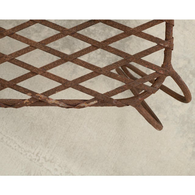 Burnt Umber Pair of Rose Tarlow Twig Iron Garden Lattice Side Tables For Sale - Image 8 of 18