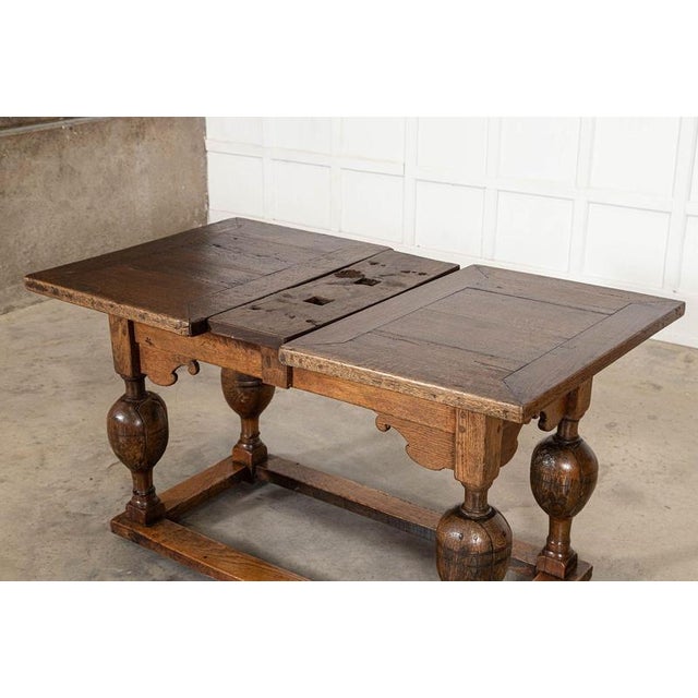 17th Century English Oak Draw-Leaf Refectory Table, 1680 For Sale - Image 18 of 18