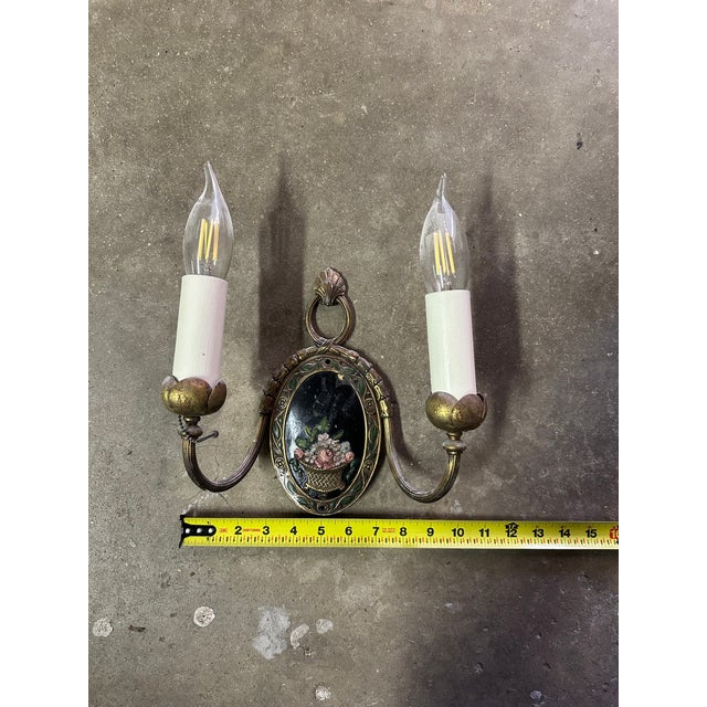 Metal Antique Wall Sconces- Set of 2 For Sale - Image 7 of 8
