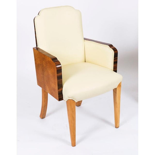 Antique 20th Century Art Deco Burr Walnut Dining Table & Chairs attributed to Epstein, 1920s, Set of 9 For Sale - Image 12 of 18