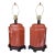 Vintage Pair of Orange Chinoiserie Ceramic Table Lamps Newly Wired For Sale