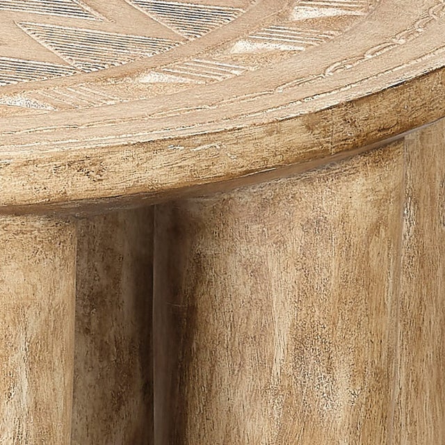 Jamie Young Jamie Young Naga Stool in Bleached For Sale - Image 4 of 6