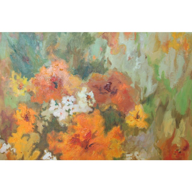 Mid-Century Modern Mid 20th Century Original Signed Still Life Oil Painting, 28" For Sale - Image 3 of 5