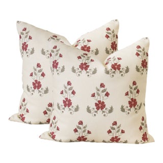 A Pair of Lauren Servati Textiles, Mirabelle // Azure Pillows, 20"x20" For Sale