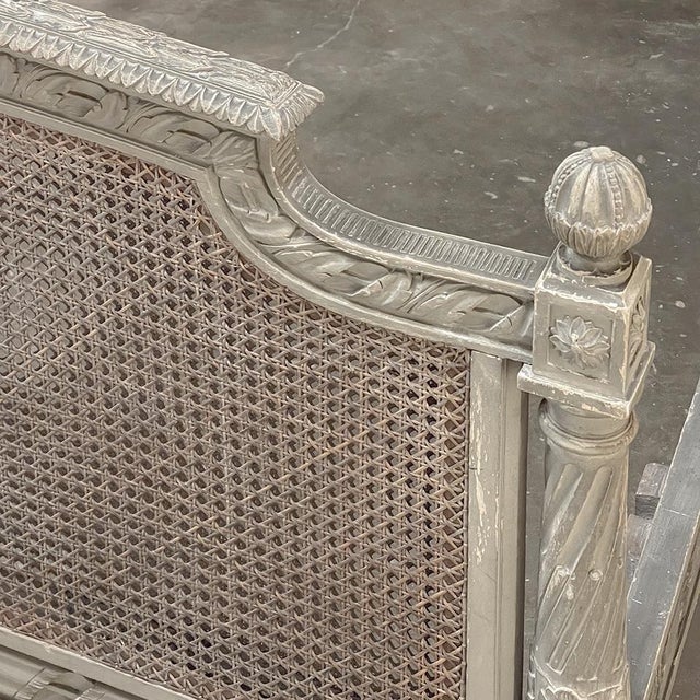 19th Century French Louis XVI Painted Cane Bed by Hopilliart & Leroy of Paris For Sale - Image 13 of 18