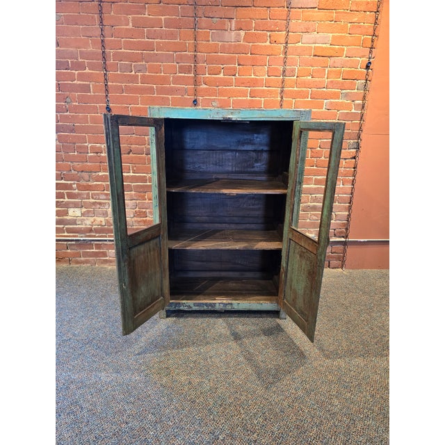 Farmhouse Glass Fronted Display Cabinet, One of a Kind For Sale - Image 3 of 6